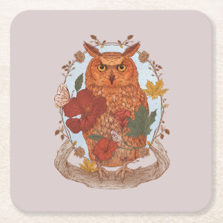 Porta-copo De Papel Quadrado Forest Owl