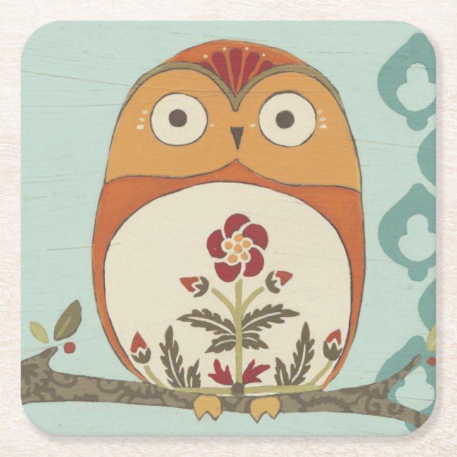 Porta-copo De Papel Quadrado Forest Whimsy II (Frente)