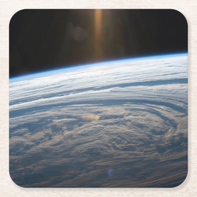 Porta-copo De Papel Quadrado Formações Nuvens No Oceano Índico Sul. (Frente)