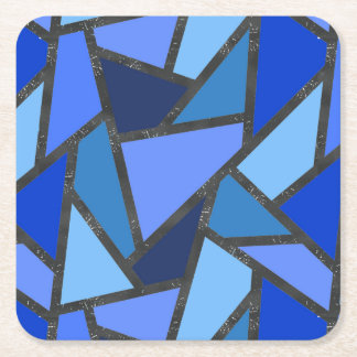 Porta-copo De Papel Quadrado Formas de vidro corado a azul