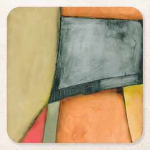 Porta-copo De Papel Quadrado Formas Geométricas Coloridas Contemporâneas