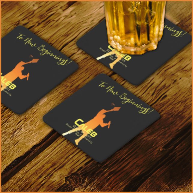 Porta-copo De Papel Quadrado Formatação Tecnológica Moderna Negra Sleek (Criador carregado)