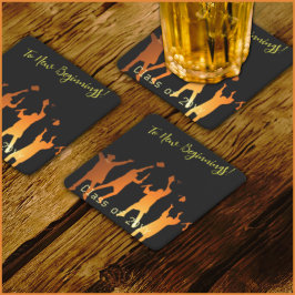 Porta-copo De Papel Quadrado Formatação Tecnológica Moderna Negra Sleek