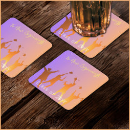 Porta-copo De Papel Quadrado Formatação Tecnológica Moderna Sunset Vibrante