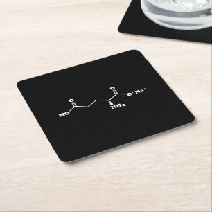 Porta-copo De Papel Quadrado Fórmula química da molécula do glutamato