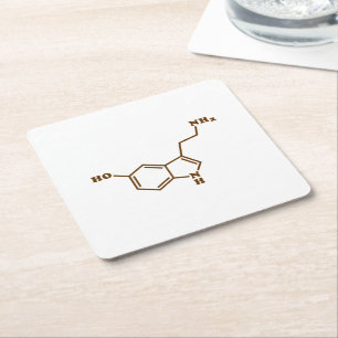Porta-copo De Papel Quadrado Fórmula química molecular da serotonina