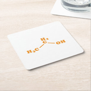 Porta-copo De Papel Quadrado Fórmula química molecular do álcool etílico do