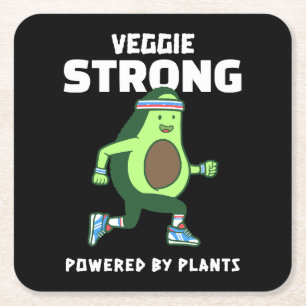 Porta-copo De Papel Quadrado Forte Veggie, Alimentado por plantas