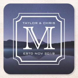 Porta-copo De Papel Quadrado Foto bonita da paisagem do monograma considerável