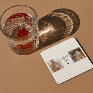 Porta-copo De Papel Quadrado Foto de Colagem Moderna e Ame Seu Pai Presente