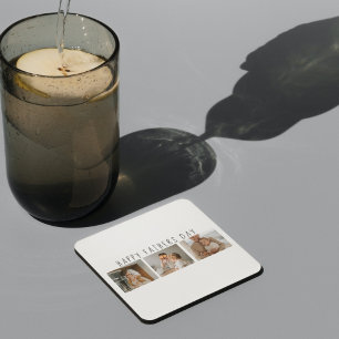 Porta-copo De Papel Quadrado Foto de Colagem Moderna e Dia de os pais Feliz Mel