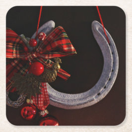 Porta-copo De Papel Quadrado Foto de ferradura equestre