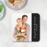 Porta-copo De Papel Quadrado Foto de festa de noivado<br><div class="desc">Adicione um toque pessoal ao seu dia especial com estas portas copos de papel de festa de noivado personalizadas que seguramente agradam a você e aos seus convidados. Você pode facilmente adicionar seus nomes, a data da festa, e uma foto apreciada de você e seu noivo para tornar este design...</div>