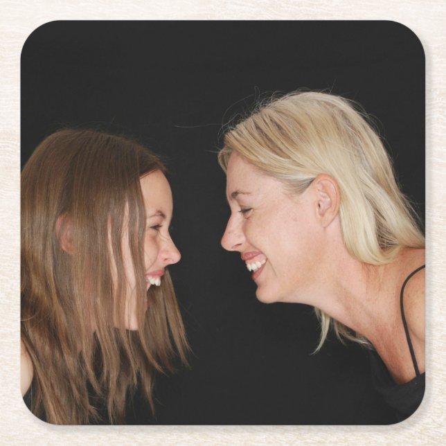 Porta-copo De Papel Quadrado Foto personalizada (Frente)