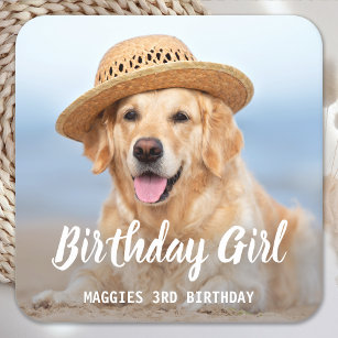 Porta-copo De Papel Quadrado Foto personalizada de Pet Festa de aniversário de 