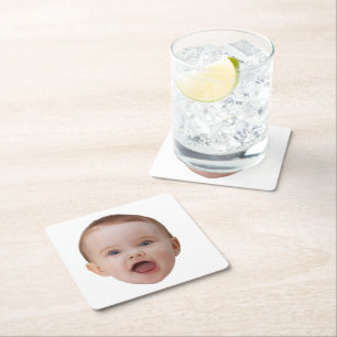 Porta-copo De Papel Quadrado Foto Personalizada, Foto Personalizada Rosto