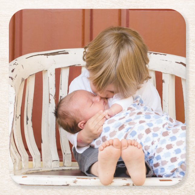 Porta-copo De Papel Quadrado Foto personalizada personalizada (Frente)