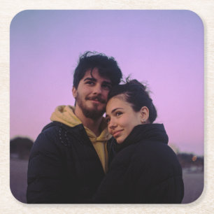 Porta-copo De Papel Quadrado Foto Simples Chic Personalizada