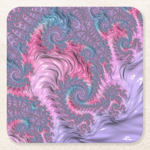 Porta-copo De Papel Quadrado Fractal de Pastel