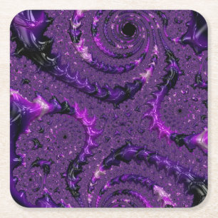 Porta-copo De Papel Quadrado Fractal Roxo
