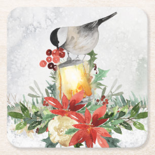 Porta-copo De Papel Quadrado Frango Aquarela