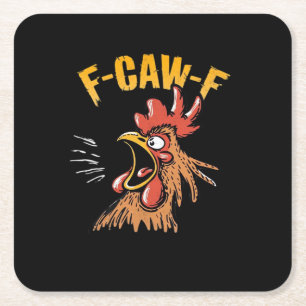Porta-copo De Papel Quadrado Frango F-Caw-F Vintage F-Caw-F Galinha Engraçada R