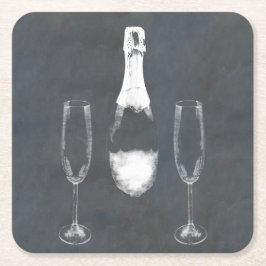 Porta-copo De Papel Quadrado Frasco de Champanhe