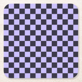 Porta-copo De Papel Quadrado French lilac checkerboard pattern