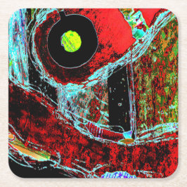 Porta-copo De Papel Quadrado Frequency Serpent – Abstract Energy Compact Mirror