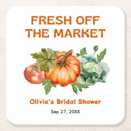 Porta-copo De Papel Quadrado Frescos do Mercado de Agricultores Recém-saídos do