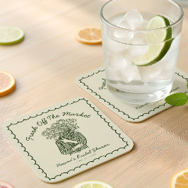 Porta-copo De Papel Quadrado Fresh Off The Market Hand Drawn Bridal Shower