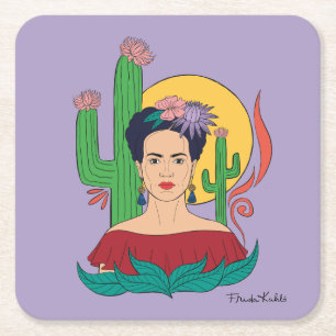 Porta-copo De Papel Quadrado Frida Kahlo Desert Graphic