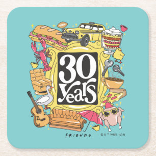 Porta-copo De Papel Quadrado FRIENDS™ 30 Anos Gráfico