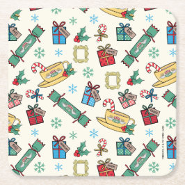 Porta-copo De Papel Quadrado FRIENDS™ | Padrão de Ícone de Natal
