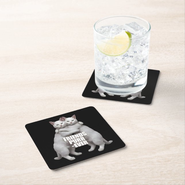 Porta-copo De Papel Quadrado Friends Purr-Ever (Insitu)