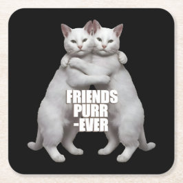 Porta-copo De Papel Quadrado Friends Purr-Ever