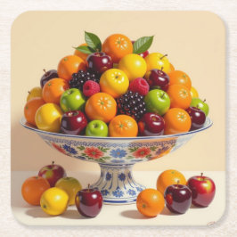 Porta-copo De Papel Quadrado „Frische Vielfalt – Die Kraft des Obstes“