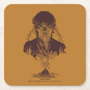 Porta-copo De Papel Quadrado FRODO™ MOUNT DOOM™ Inscrição Tengwar Gráfica
