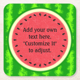 Porta-copo De Papel Quadrado Fruta do verão da fatia da melancia personalizada