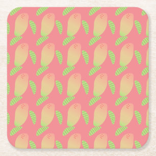 Porta-copo De Papel Quadrado Fruta Tropical Manga Verde Laranja