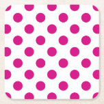 Porta-copo De Papel Quadrado Fuchsia bolinhas<br><div class="desc">Fuchsia e bolinhas brancas</div>