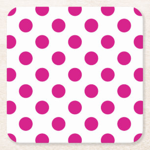 Porta-copo De Papel Quadrado Fuchsia bolinhas