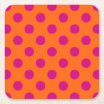 Porta-copo De Papel Quadrado Fuchsia bolinhas em laranja<br><div class="desc">Fuchsia bolinhas em laranja</div>