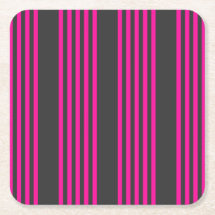 Porta-copo De Papel Quadrado Fuchsia e carvão de cinco faixas