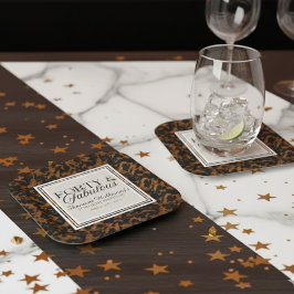 Porta-copo De Papel Quadrado Fun Tortoise Shell Birthday Forty and Fabulous