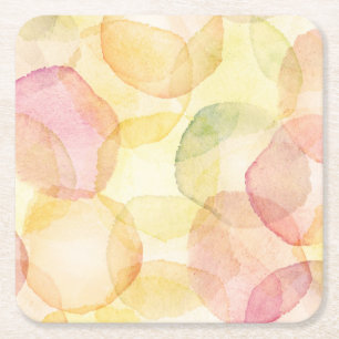 Porta-copo De Papel Quadrado Fundo abstrato projetado com aguarela