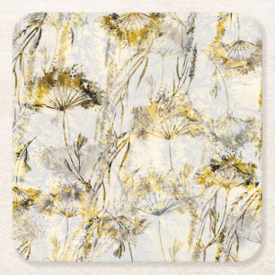 Porta-copo De Papel Quadrado fundo aquarela abstrato: dandelion, juniper