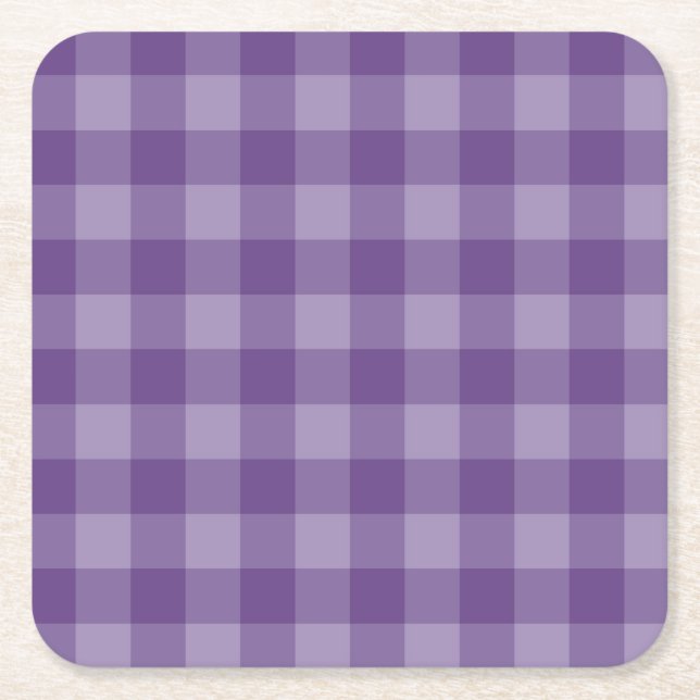 Porta-copo De Papel Quadrado Fundo checkered violeta (Frente)