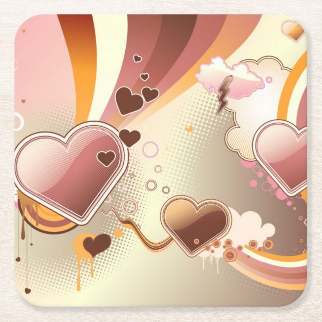 Porta-copo De Papel Quadrado Fundo denominado do design (Frente)