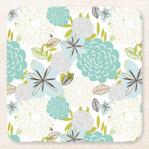 Porta-copo De Papel Quadrado Fundo floral 5